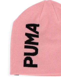 PUMA - Cappello invernale da bambina rosa con logo nero
