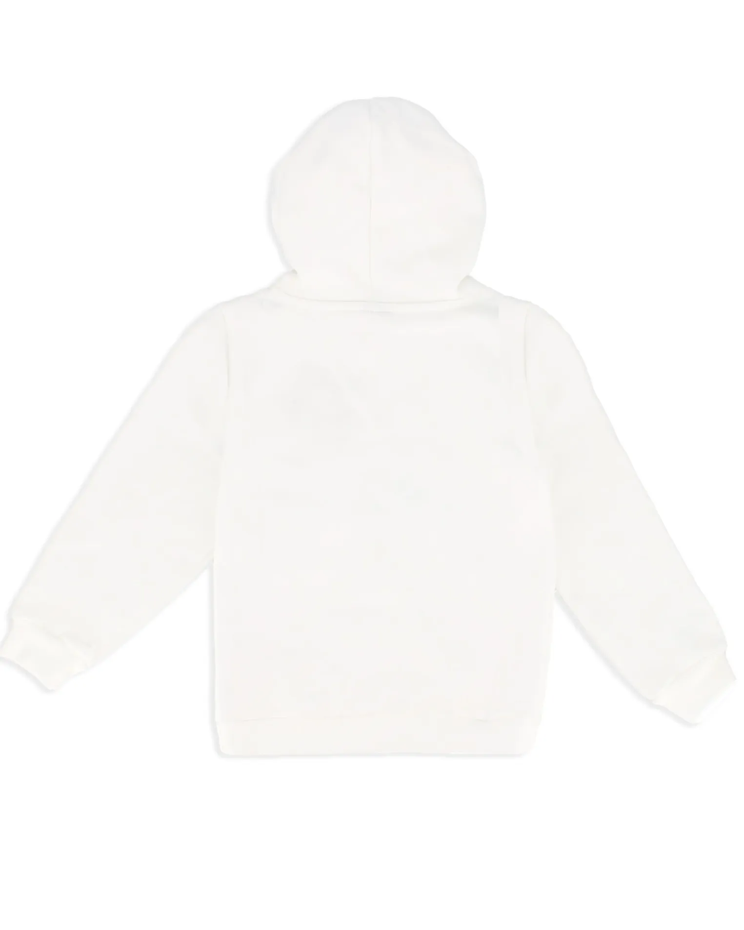 PUMA - Felpa bianca da bimba con cappuccio e logo nero