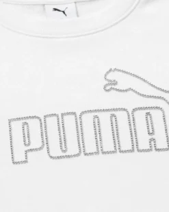 PUMA -FELPA BIANCA ESSENTIAL RHINESTONE  DA DONNA,   693542-02