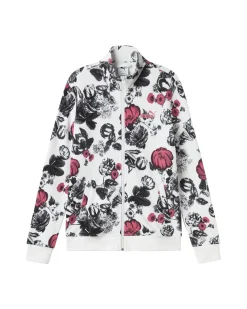 PUMA - FELPA BIANCA FULL ZIP ESSENTIAL +STAMPA FLORALE AOP TRACK DA DONNA,  689035-02