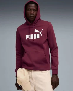 PUMA - FELPA CON CAPPUCCIO BORDEAUX  ESSENTIAL N.1 LOGO HD - DA UOMO, 682571-96