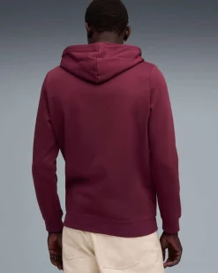 PUMA - FELPA CON CAPPUCCIO BORDEAUX ESSENTIAL N.1 LOGO HD - DA UOMO, 682571-96