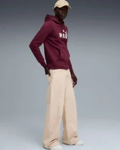 PUMA - FELPA CON CAPPUCCIO BORDEAUX ESSENTIAL N.1 LOGO HD - DA UOMO, 682571-96