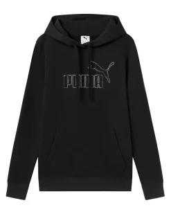 PUMA - FELPA  CON CAPPUCCIO NERA ESSENTIAL  RHINESTONE DA DONNA, 693555-01