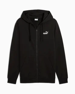 PUMA - FELPA CON CAPPUCCIO NERA ESSENTIAL N. 1 LOGO FZ HD - DA UOMO, 682588-01