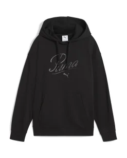 PUMA - FELPA CON CAPPUCCIO NERA ESSENTIAL SCRIPT COMFORT HD TR  DA DONNA, 684983-01