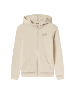 PUMA - FELPA CON CAPPUCCIO PANNA ESS+GLITTER FZ HD FL JUNIOR - 684774-87