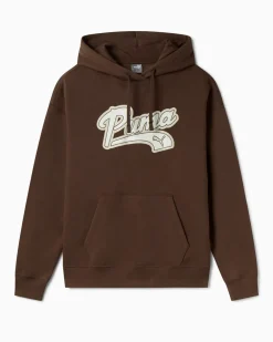 PUMA - FELPA CON CAPPUCCIO SCRIPT HD FL MARRONE DA DONNA, 686903-65