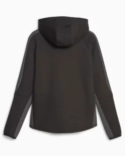 PUMA - Felpa da donna nera in tessuto traspirante con cappuccio