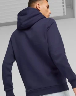 PUMA - Felpa da uomo blu con cappuccio