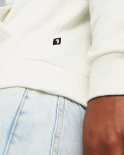 PUMA - Felpa da uomo panna con logo colorato e cappuccio