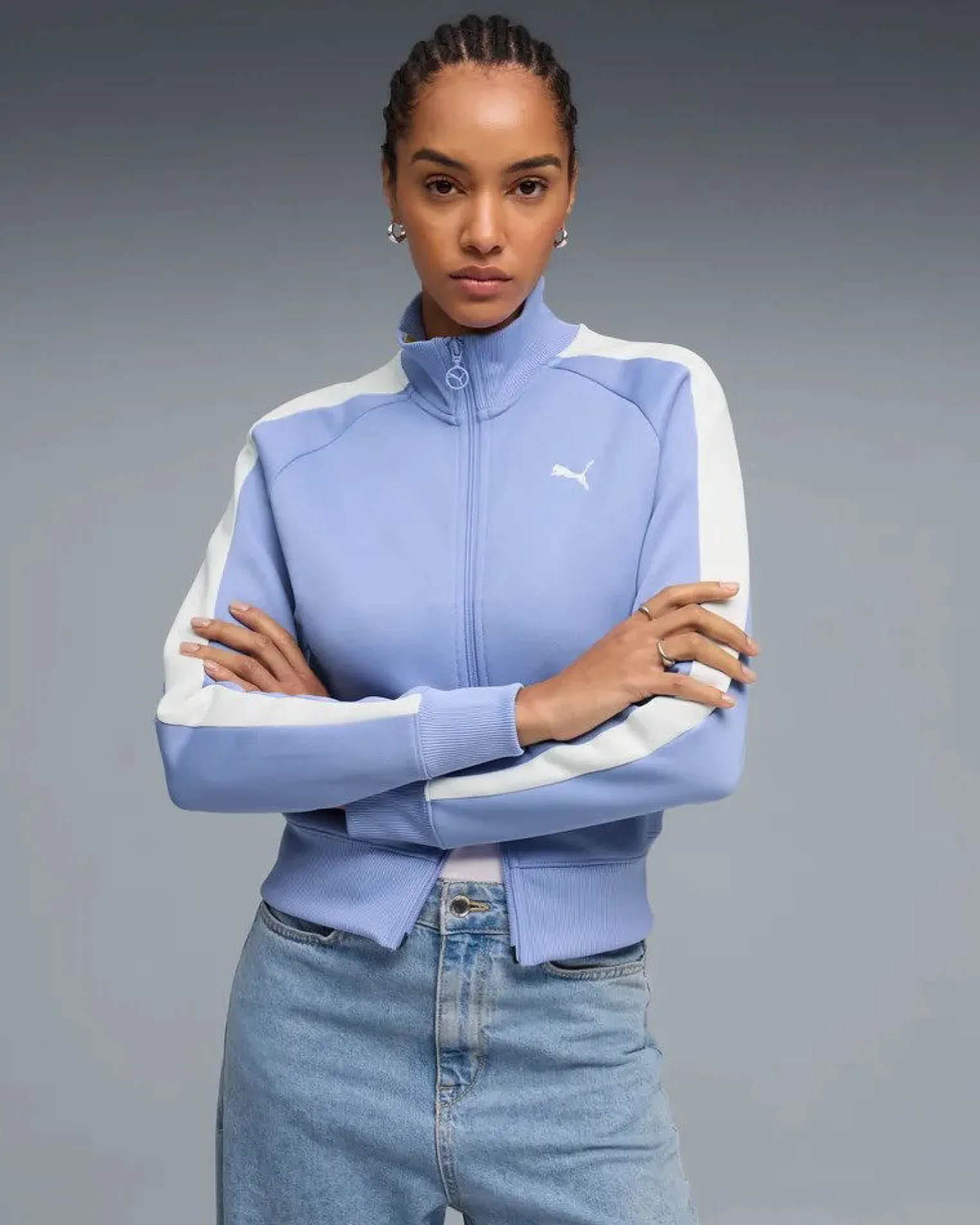 PUMA - FELPA DONNA T7 ALWAYS ON SHORT TRACK LILLA E BIANCA - 629796-60