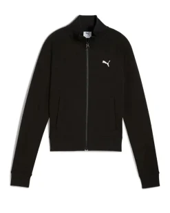PUMA - FELPA FULL ZIP NERA  ESSENTIAL SLIM TRACK  - DA DONNA, 634323-01