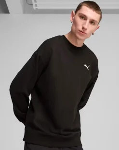 PUMA - FELPA GIROCOLLO NERA WARDROBE ESS RELAXED DA UOMO, 629650-01