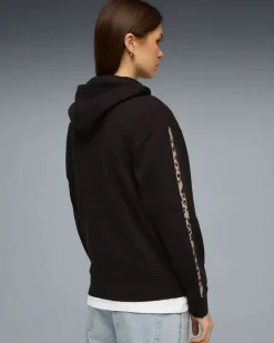 PUMA - FELPA NERA CON CAPPUCCIO DA DONNA ESSENTIAL ANIMAL 691822-01