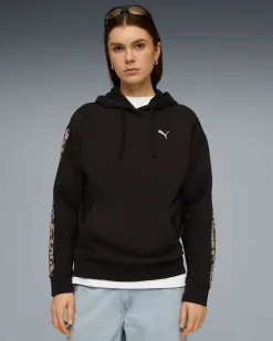 PUMA - FELPA NERA CON CAPPUCCIO DA DONNA ESSENTIAL ANIMAL 691822-01
