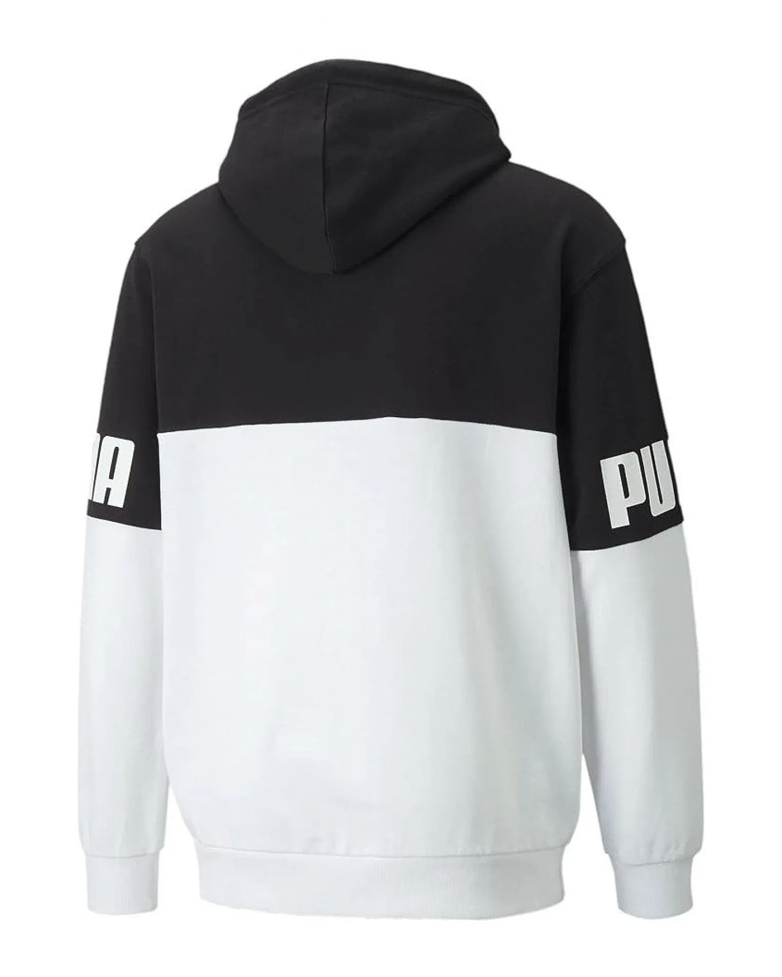 PUMA - FELPA NERA E BIANCA CON CAPPUCCIO POWER COLORBLOCK HD FL DA UOMO, 693579-02