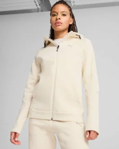 PUMA - FELPA TECH BEIGE DA DONNA CON CAPPUCCIO EVOSTRIPE 685050-87