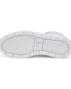 PUMA KARMEN REBELLE MID - Sneakers alta bianca in VERA PELLE con dettagli oro e suola alta