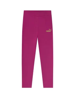 PUMA -LEGGINGS FUXIA JUNIOR ( 5-16 ANNI)  ESSENTIAL + GLITTER LOGO,   682111-45