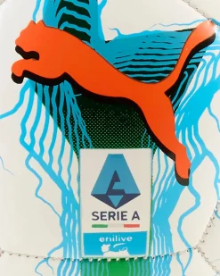 PUMA - PALLONE MINI ORBITA SERIE A  BIANCO/MULTICOLOR  CON LOGO ARANCIONE MISURA 1, 084642-01