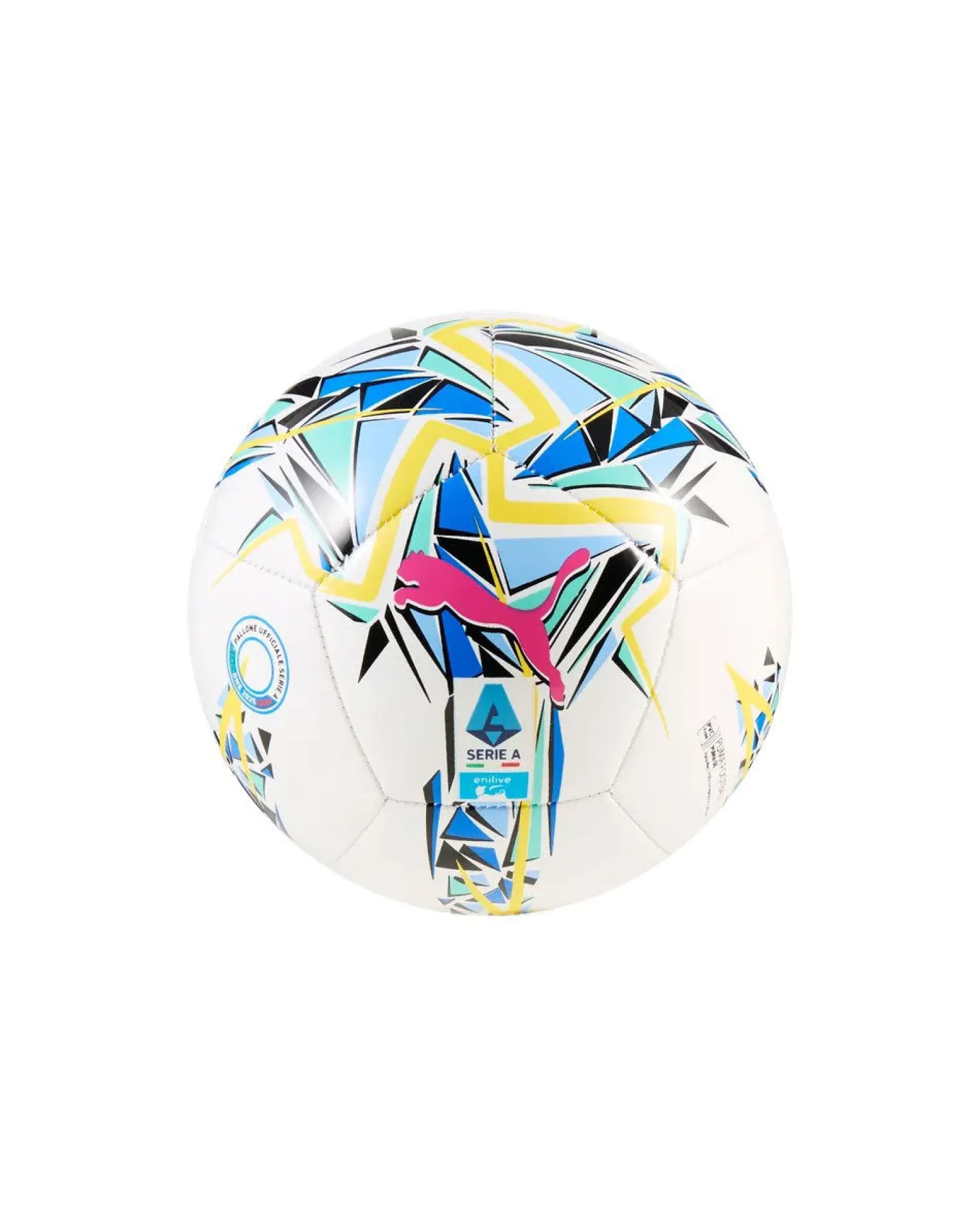 PUMA - PALLONE MINI ORBITA SERIE A BIANCO/MULTICOLOR CON LOGO FUXIA MISURA 1, 084642-03