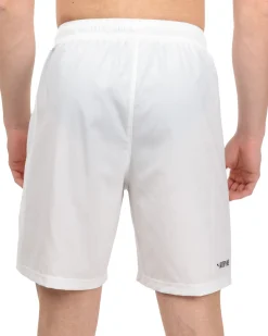 PUMA - Pantaloncini da padel uomo bianchi in tessuto traspirante con logo nero