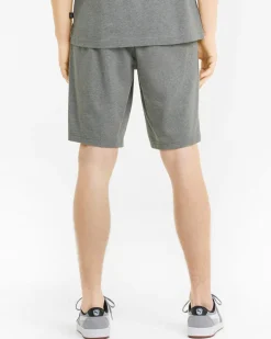 PUMA - Pantalone corto da uomo grigio con logo nero