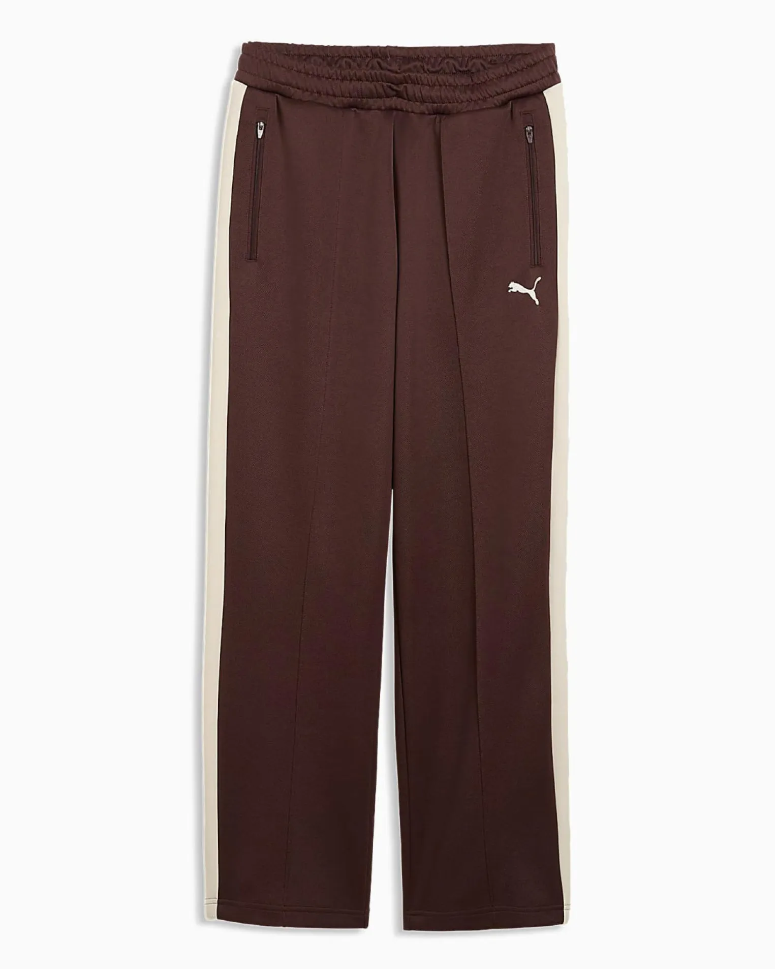 PUMA - PANTALONE DA ALLENAMENTO T7 ALWAYS ON RELAXED MARRONE CON DETTAGLI BIANCHI, 629589-31