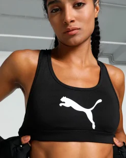 PUMA -REGGISENO SPORTIVO NERO 4KEEPS BRA BIG CAT DA DONNA, 525316-51