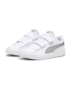 PUMA RICKIE CLASSIC V - SNEAKERS PS BIANCA E ARGENTO, NUMERATA 28/35 - 394253-16