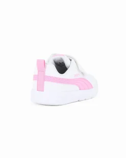 PUMA - SCARPA COURTFLEX V3 V PS BIANCA E ROSA DA BAMBINA, NUMERATA 28/35 - 397642-09