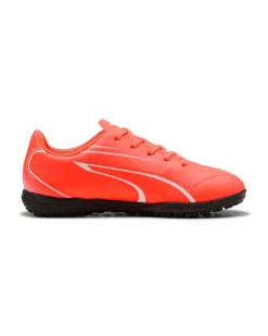 PUMA - SCARPA DA CALCETTO JUNIOR ROSSO FLUO  E BIANCHE  VITORIA TT JR DAL 28 AL 38,5   107487-11