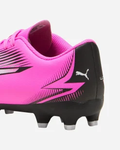 PUMA - Scarpa da calcio bambino rosa e nera con logo bianco - ULTRA PLAY FG/AG JR
