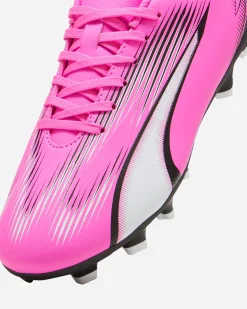 PUMA - Scarpa da calcio bambino rosa e nera con logo bianco - ULTRA PLAY FG/AG JR