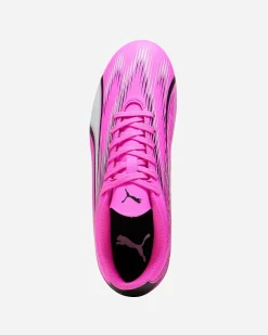 PUMA - Scarpa da calcio bambino rosa e nera con logo bianco - ULTRA PLAY FG/AG JR