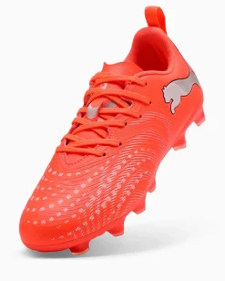 PUMA - SCARPA DA CALCIO KIDS FUTURE 9 PLAY FG/AG ROSSA FLUO CON DETTAGLI GRIGI E NERI  DAL 30 AL 38.5, 108715-01