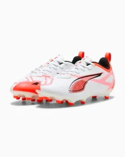 PUMA - SCARPA DA CALCIO ULTRA 5 PLAY FG/AG JUNIOR BIANCA E ROSSA,  NUMERATA 33/38% - 108170-01