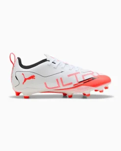 PUMA - SCARPA DA CALCIO ULTRA 5 PLAY FG/AG JUNIOR BIANCA E ROSSA,  NUMERATA 33/38% - 108170-01