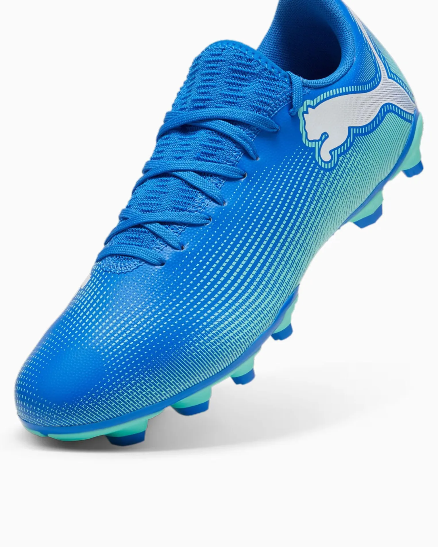 PUMA - SCARPA DA CALCIO UOMO BLU, BIANCA E VERDE FUTURE 7 PLAY FG/AG 107939-01