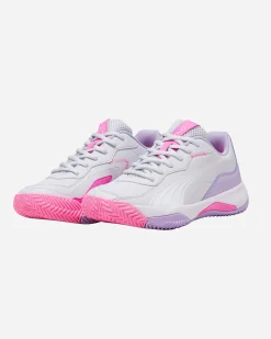 PUMA - SCARPA DA DONNA NOVA SMASH BIANCA CON DETTAGLI LILLA E ROSA- 107788-01
