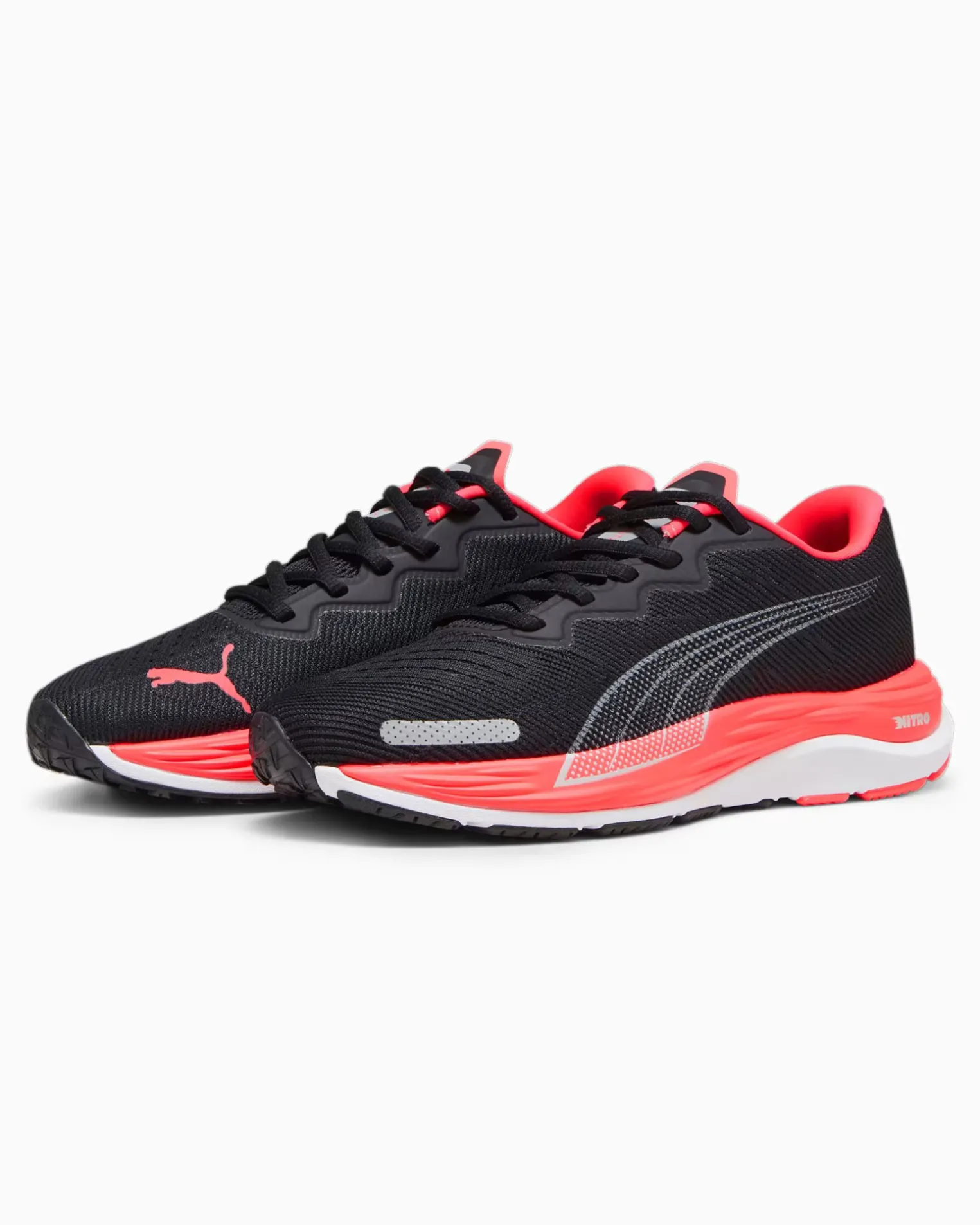 PUMA - Scarpa da running donna nera e rosa fluo con intersuola nitro foam ammortizzante - VELOCITY NITRO 2 WNS