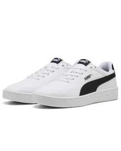 PUMA -Scarpa da uomo bianca con dettagli neri - COURT CLASSIC CLEAN