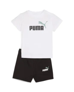 PUMA  - SET SHORT+ T-SHIRT BIANCA E NERA  BABY ( 6 MESI - 4 ANNI)MINICATS ESSENTIALS, 686285-02