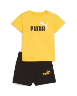 PUMA - SET SHORT+ T-SHIRT GIALLA E NERA BABY ( 6 MESI - 4 ANNI)MINICATS ESSENTIALS, 686285-55