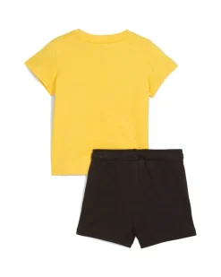 PUMA  - SET SHORT+ T-SHIRT GIALLA E NERA BABY ( 6 MESI - 4 ANNI)MINICATS ESSENTIALS, 686285-55