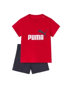PUMA  - SET SHORT+ T-SHIRT ROSSA E BLU BABY ( 6 MESI - 4 ANNI)MINICATS ESSENTIALS, 686285-11