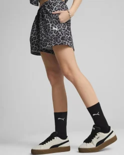 PUMA -SHORT NERO E GRIGIO LEO LUXE A-LINE AOP 3" DA DONNA, 632341-01
