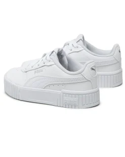 PUMA - Sneaker da bambina bianca con dettagli argento, numerata 28/35 - CARINA 2.0 POP UP METALLICS PS