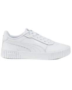 PUMA - Sneaker da donna bianca in VERA PELLE con dettagli argento - CARINA 2.0